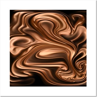 Metallic Gold Fluid Abstract Posters and Art